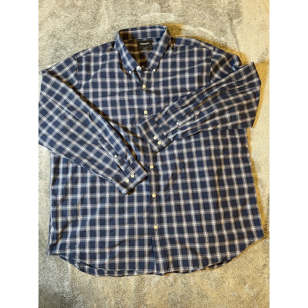 Bonobos Standard Fit Plaid Shirt Men's 4XL Tall Casual Breathable Beach